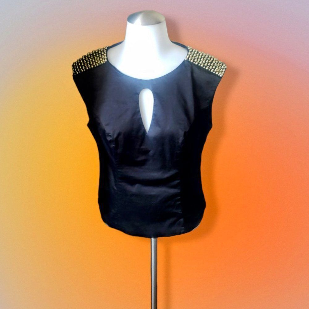 Bebe Black & Gold Top